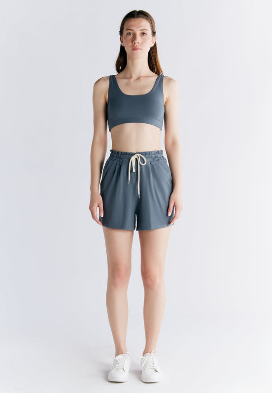 Leela Cotton 1440-068 | Pyjama-Shorts - Dunklerschiefer Im Verkauf