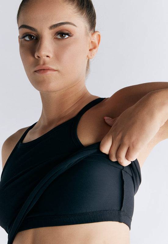 Leela Cotton 1217-021 | Crop-Top - Schwarz Rabatte dieses Monats