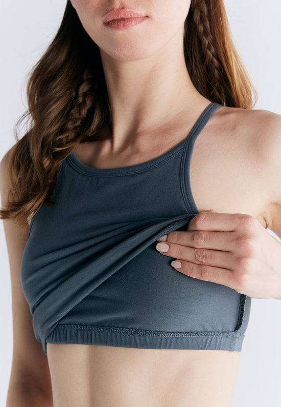 Leela Cotton 1217-068 | Crop-Top - Dunklerschiefer Auslauf