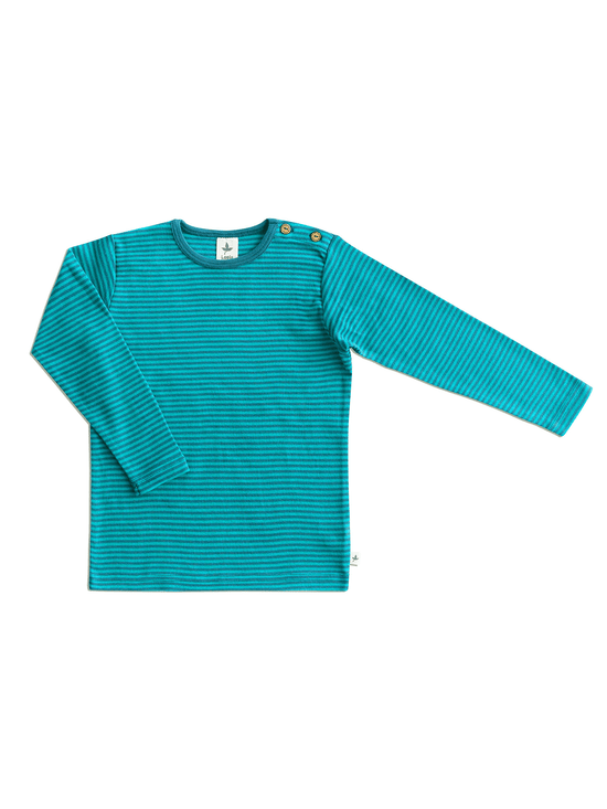 Leela Cotton 2840 | Baby Basic Langarmshirt - Donaublau/Lapis Günstiger Verkauf