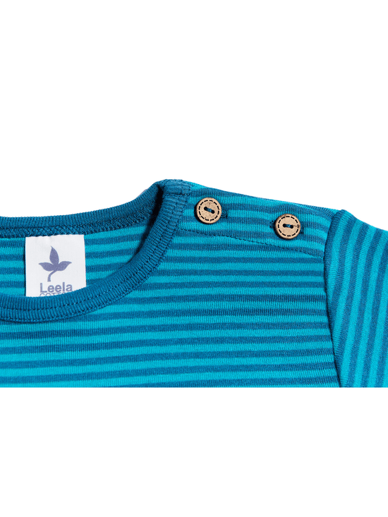 Leela Cotton 2840 | Baby Basic Langarmshirt - Donaublau/Lapis Günstiger Verkauf