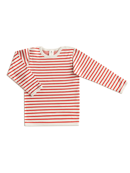 Leela Cotton 2460 | Baby Wendelangarmshirt - Grau-Ziegelrot Blitzverkäufe