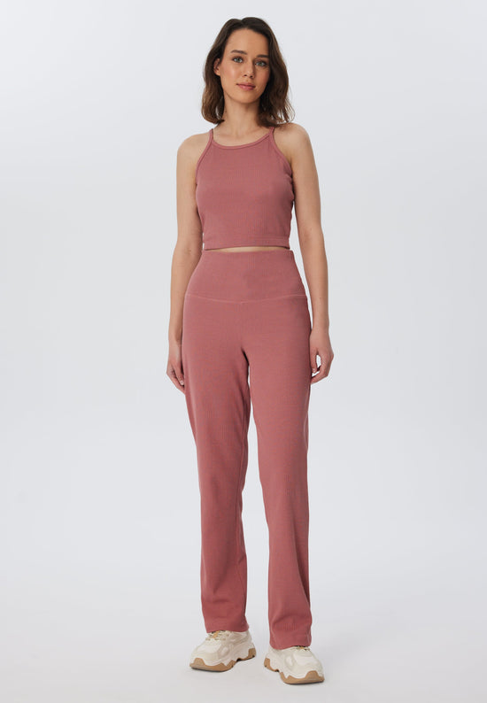 Leela Cotton 4071-072 | Ripp Hose - Dunkel Mauve Rabatt