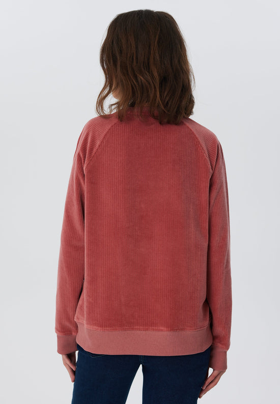 Leela Cotton 1278-072 | Damen Cord Sweatshirt - Dunkel Mauve Begrenztes Angebot