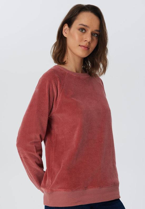 Leela Cotton 1278-072 | Damen Cord Sweatshirt - Dunkel Mauve Begrenztes Angebot