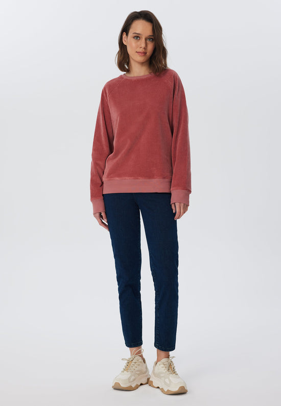 Leela Cotton 1278-072 | Damen Cord Sweatshirt - Dunkel Mauve Begrenztes Angebot