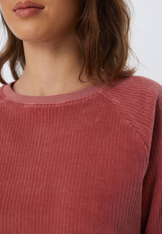 Leela Cotton 1278-072 | Damen Cord Sweatshirt - Dunkel Mauve Begrenztes Angebot