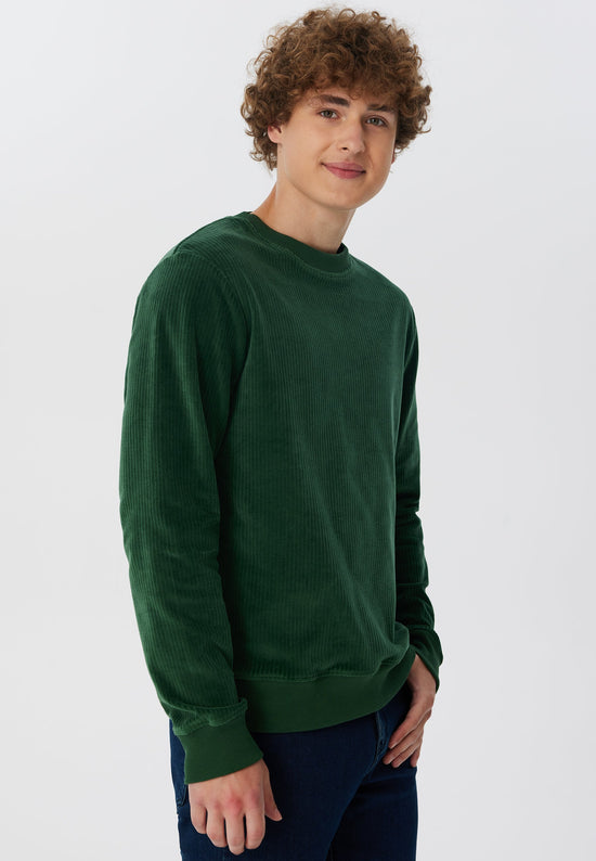 Leela Cotton 2232-067 | Herren Cord Sweatshirt - Tannennadel Online Shopping