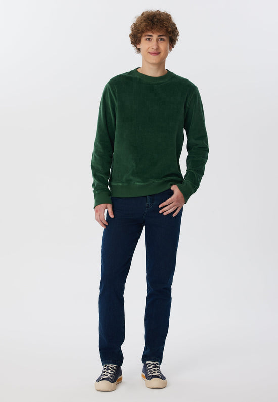 Leela Cotton 2232-067 | Herren Cord Sweatshirt - Tannennadel Online Shopping