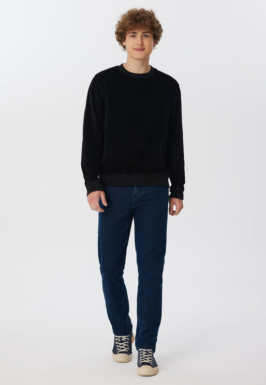 Leela Cotton 2232-021 | Herren Cord Sweatshirt - Schwarz Preisnachlass