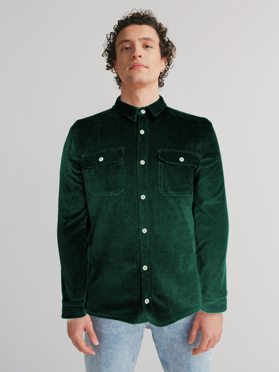 Leela Cotton 9233-067 | Unisex Cord Jacke -Tannennadel Saisonschlussverkauf