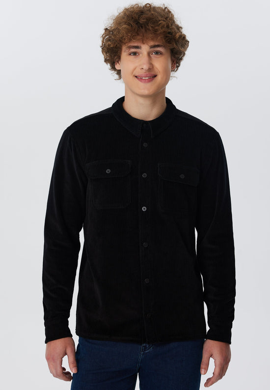 Leela Cotton 9233-021 | Unisex Cord Jacke - Schwarz Cyber Monday