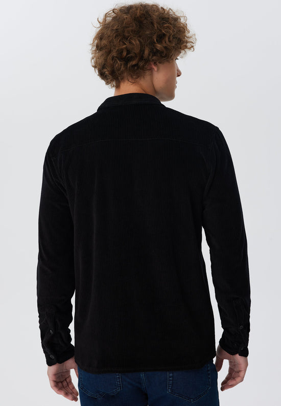 Leela Cotton 9233-021 | Unisex Cord Jacke - Schwarz Cyber Monday