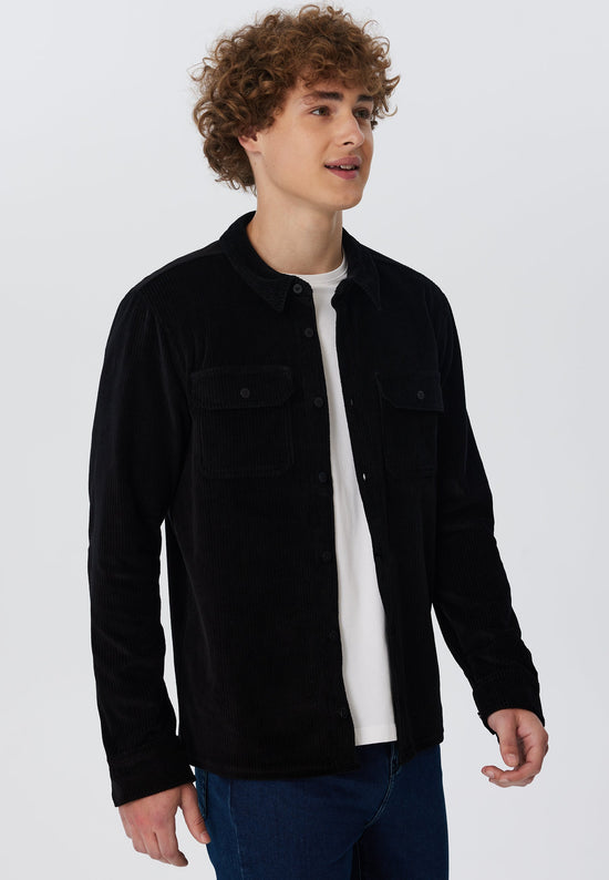 Leela Cotton 9233-021 | Unisex Cord Jacke - Schwarz Cyber Monday