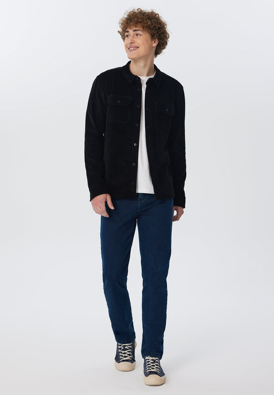 Leela Cotton 9233-021 | Unisex Cord Jacke - Schwarz Cyber Monday