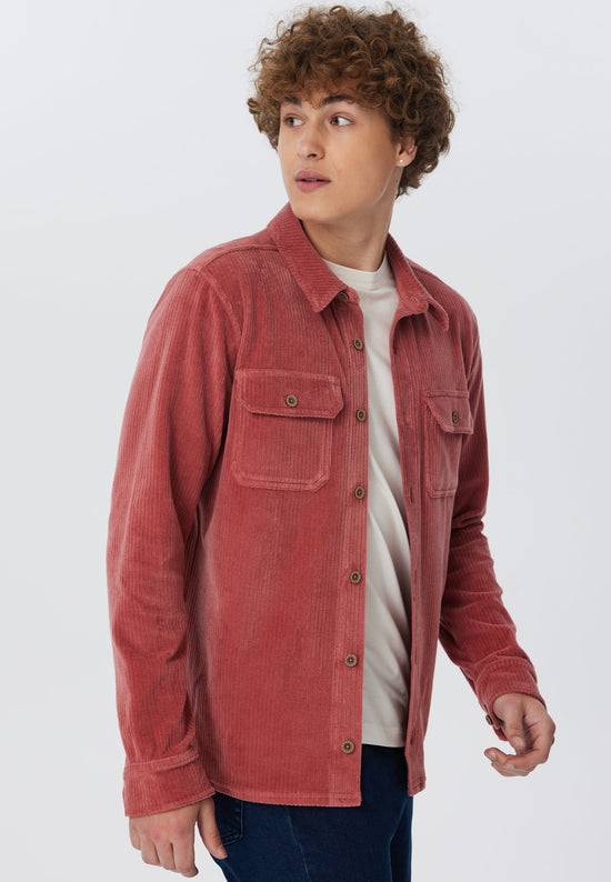 Leela Cotton 9233-072 | Unisex Cord Jacke -Dunkel Mauve Weihnachtsangebot