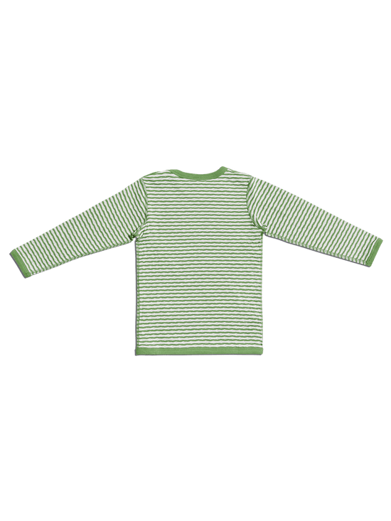Leela Cotton 2290 | Baby Wendelangarmshirt - Waldgrün-Beige-Melange Jubiläumsangebot
