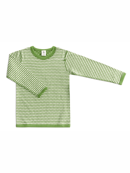 Leela Cotton 2290 | Baby Wendelangarmshirt - Waldgrün-Beige-Melange Jubiläumsangebot