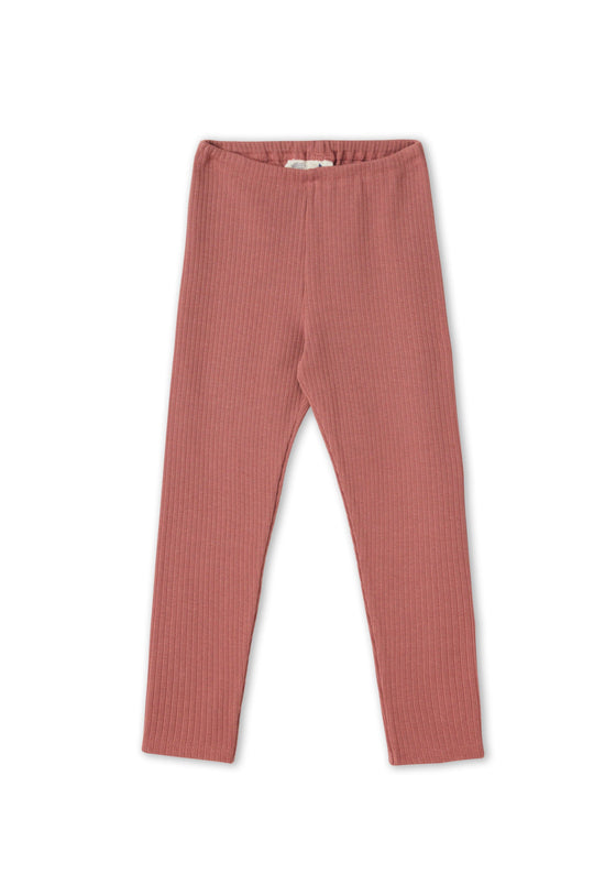 Leela Cotton 2052 WR | Ripp-Leggings - Dunkel Mauve Riesige Ersparnisse