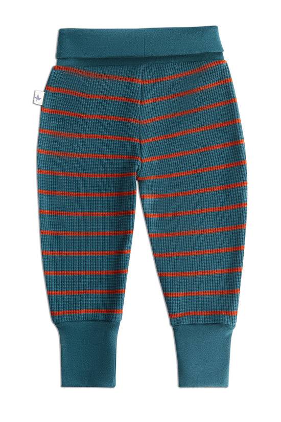 Leela Cotton 2869 WS | Waffel Strick Babyhose breiter Bund - Tanne/Tabasco Neueste Stile