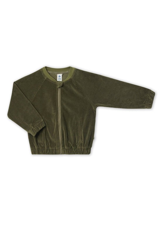 Leela Cotton 2696 OL | Cord Baseballjacke - Oliv Fabrikladen