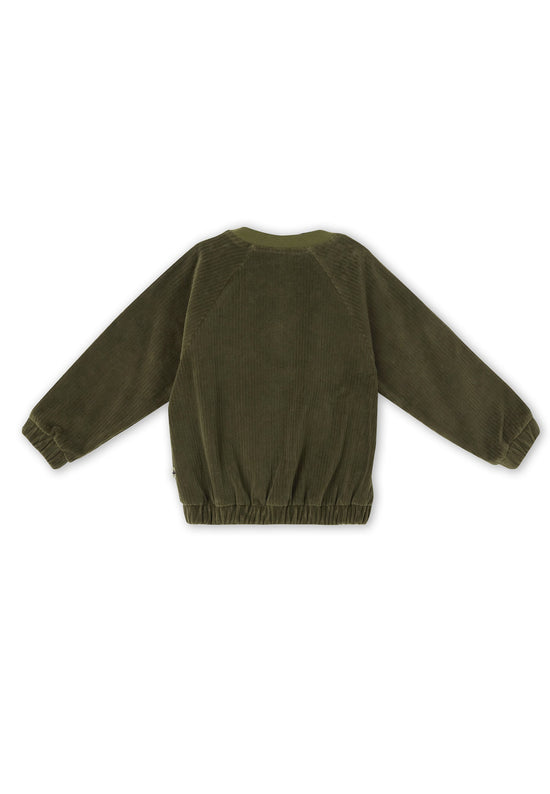 Leela Cotton 2696 OL | Cord Baseballjacke - Oliv Fabrikladen