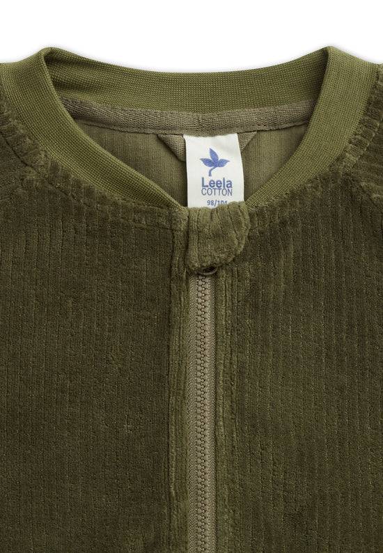 Leela Cotton 2696 OL | Cord Baseballjacke - Oliv Fabrikladen