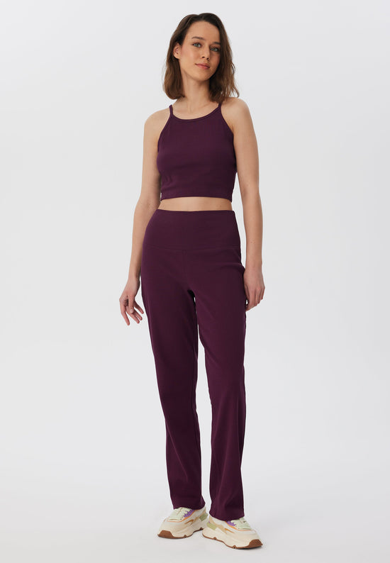 Leela Cotton 4071-028 | Ripp Hose - Aubergine Speichern exportieren