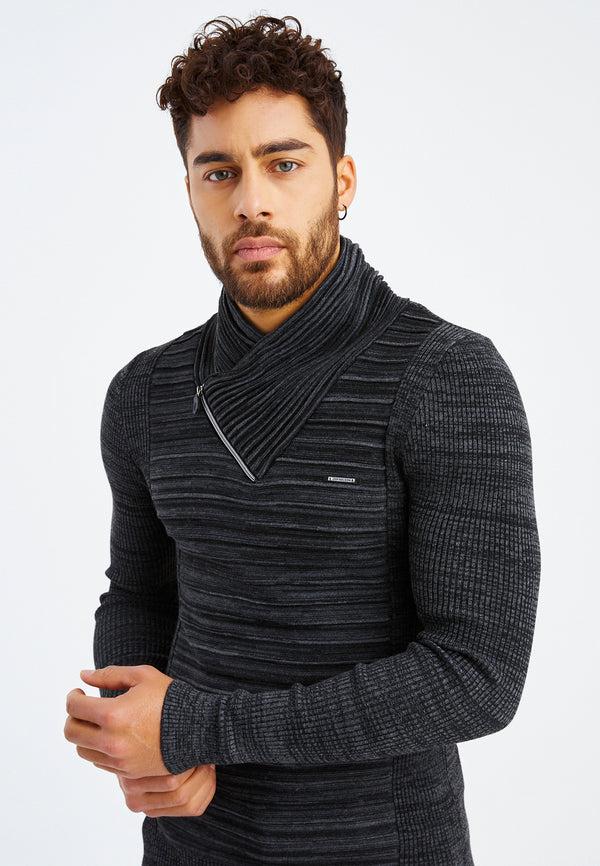 Leif Nelson Strickpullover Feinstrick mit Schalkragen Fabrik Onlineshop