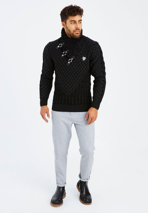 Leif Nelson Strickpullover Grobstrick mit Schalkragen Rabatt