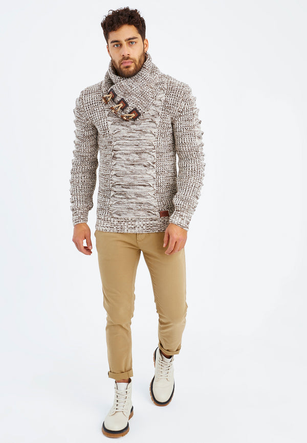 Leif Nelson Strickpullover Grobstrick mit Schalkragen Exklusivangebot