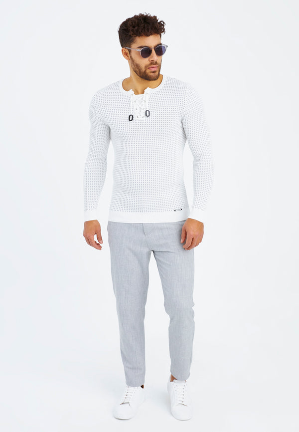 Leif Nelson Strickpullover Feinstrick Rundhals Osterangebot