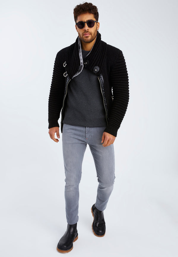 Leif Nelson Strickjacke mit Schalkragen Lagerräumung