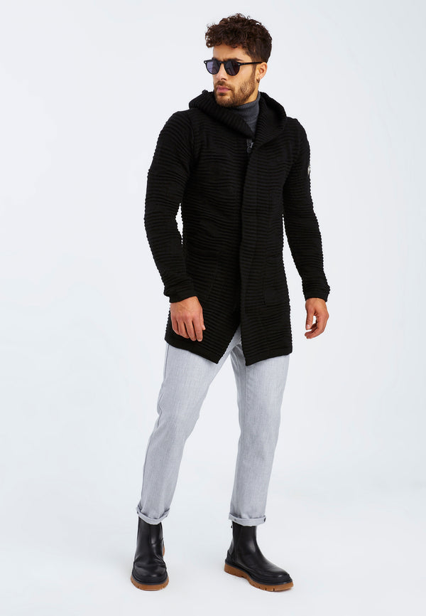 Leif Nelson Strickjacke mit Kapuze Neueste Mode