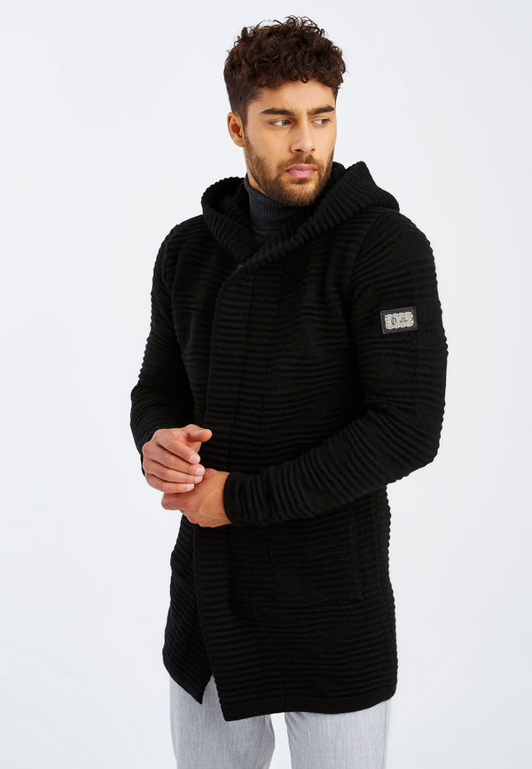 Leif Nelson Strickjacke mit Kapuze Neueste Mode