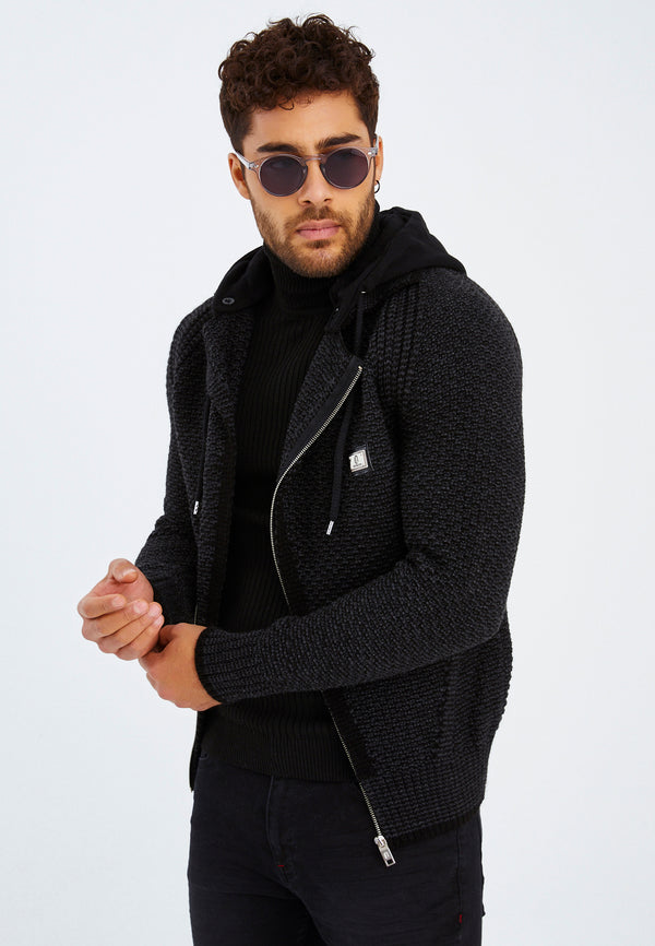 Leif Nelson Strickjacke mit Kapuze Räumungsverkauf