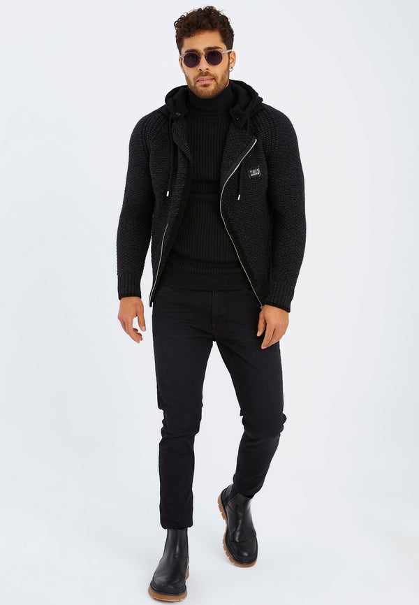 Leif Nelson Strickjacke mit Kapuze Räumungsverkauf