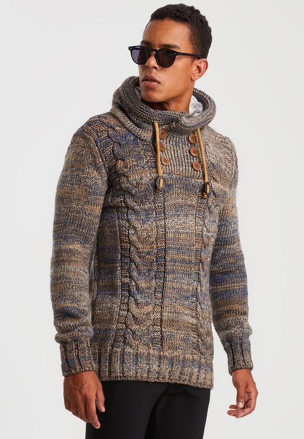Leif Nelson Strickpullover Grobstrick mit Kapuze Tägliche Deals