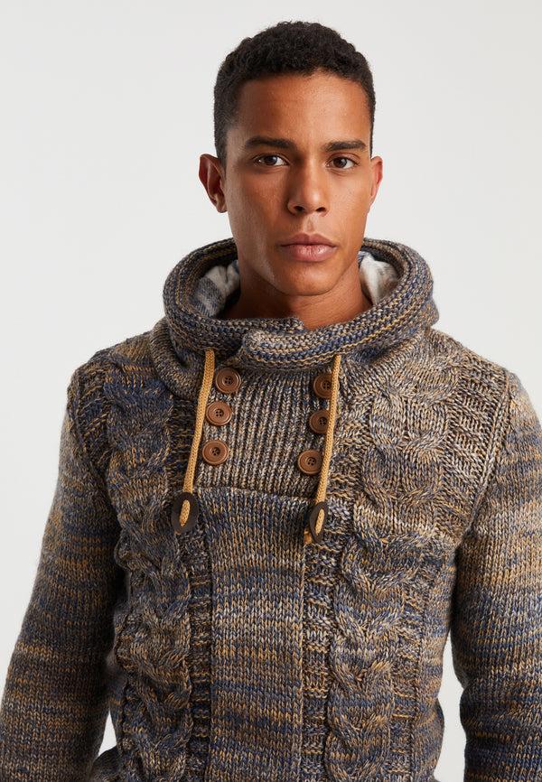 Leif Nelson Strickpullover Grobstrick mit Kapuze Tägliche Deals