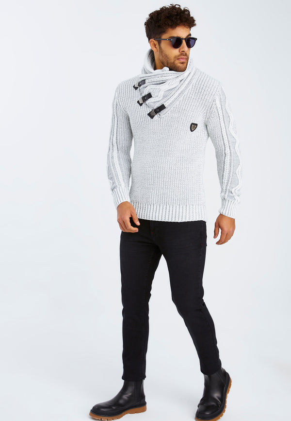 Leif Nelson Strickpullover Grobstrick mit Schalkragen Riesige Rabatte