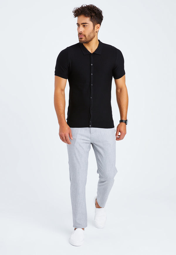 Leif Nelson Hemd Feinstrick Kurzarm Black Friday Preise