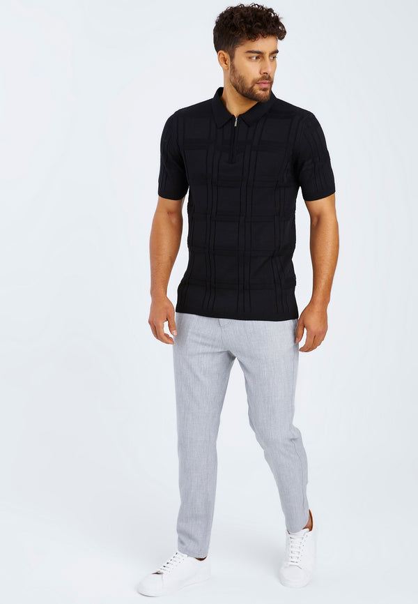 Leif Nelson Polo-Shirt Feinstrick mit Reißverschluss Großer Ausverkauf