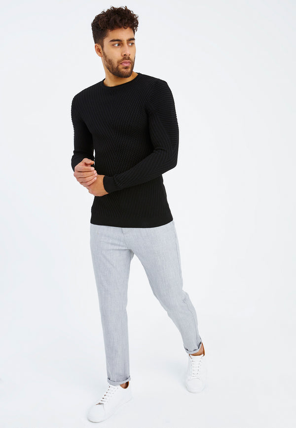 Leif Nelson Strickpullover Feinstrick Rundhals Flash Sale