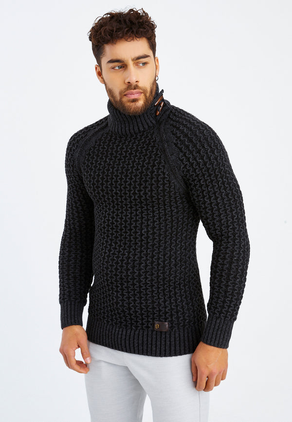 Leif Nelson Grobstrick Rollkragenpullover Riesige Ersparnisse