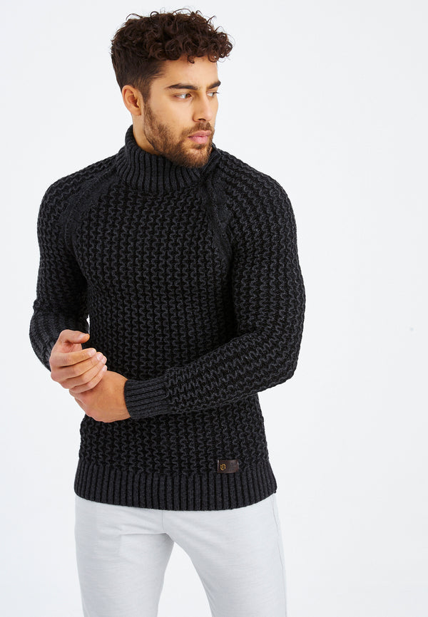 Leif Nelson Grobstrick Rollkragenpullover Riesige Ersparnisse