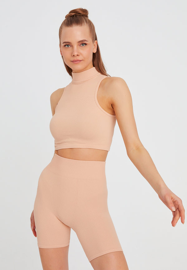 Leif Nelson Seamless Crop Top aermellos Letzte 3 Tage