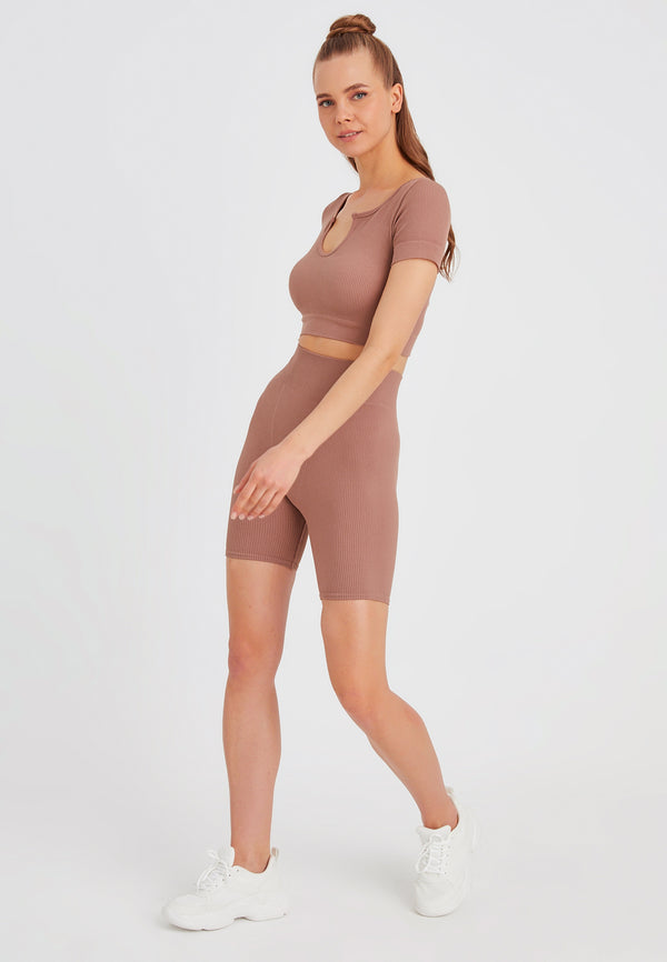 Leif Nelson Seamless Crop Top kurzarm Neueste Stile