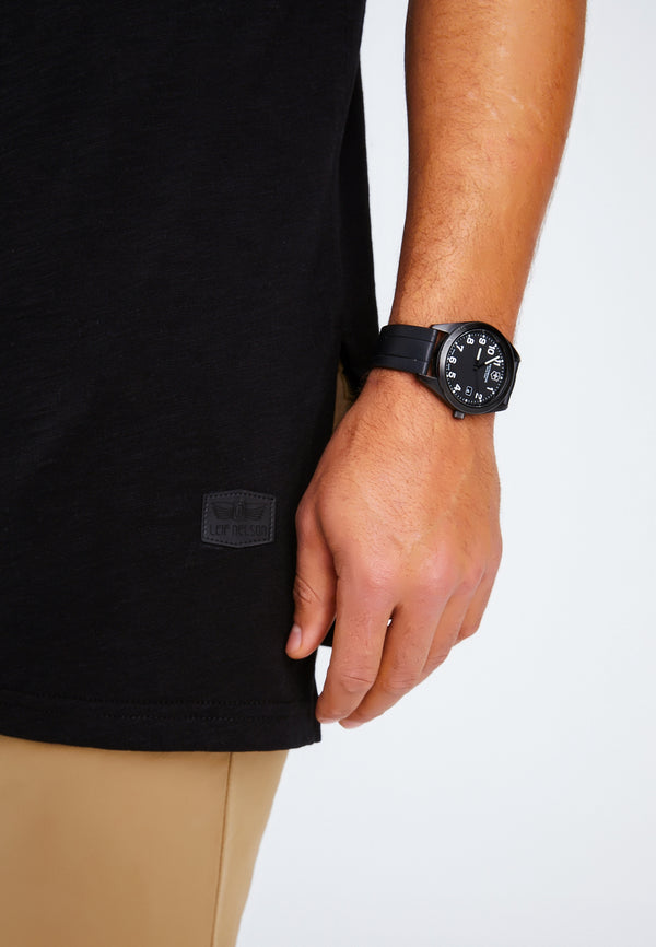 Leif Nelson Rundhals-Shirt Bis zu 60% Rabatt