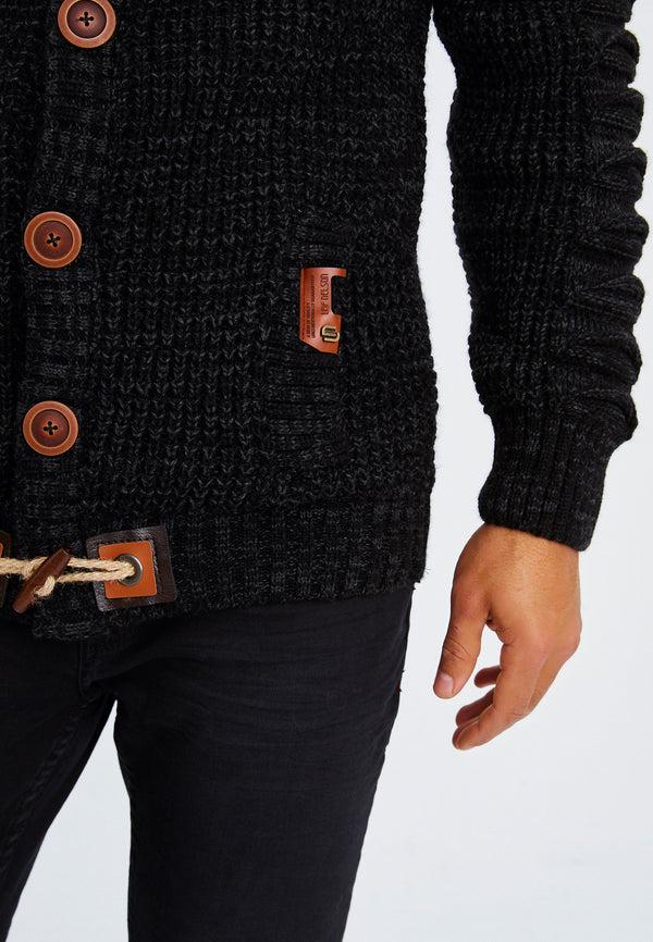 Leif Nelson Strickpullover Grobstrick mit Schalkragen Saisonschlussverkauf