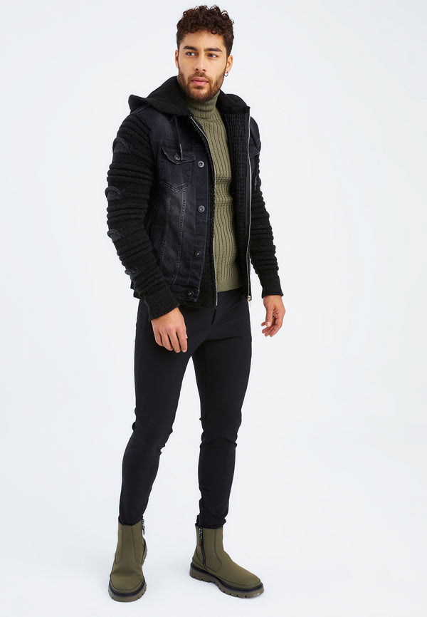 Leif Nelson Strickpullover Grobstrick mit Stehkragen Black Friday